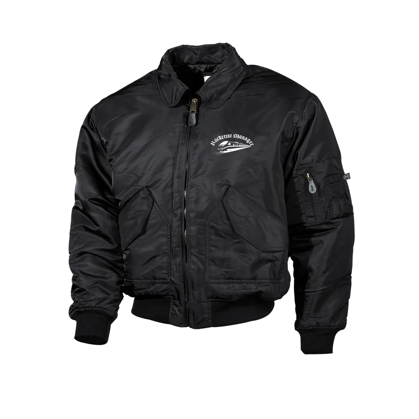 Bestickte Herren CWU Jacke, Schwarz - Rückreisemanager
