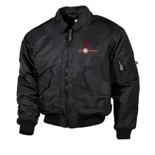 Bestickte Herren CWU Jacke, Schwarz - Divison Deutschland Vorderseite