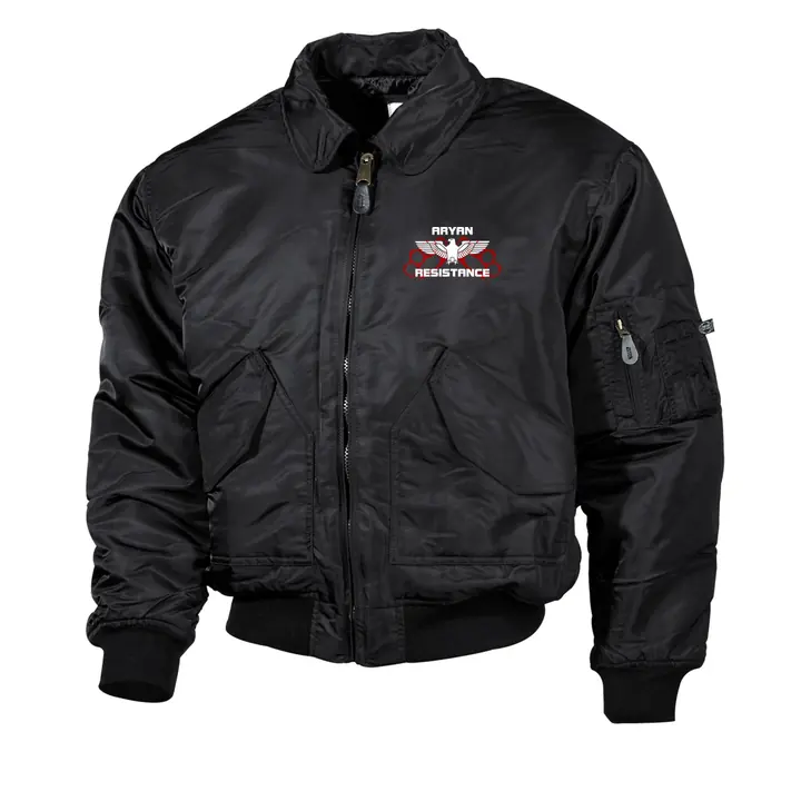 Bestickte Herren CWU Jacke, Schwarz - Aryan Resistance