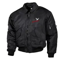 Bestickte Herren CWU Jacke, Schwarz - Consdaple, Adler im Flug Vorderseite