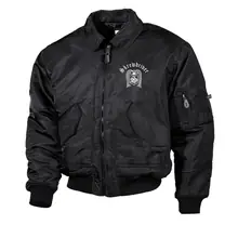 Bestickte Herren CWU Jacke, Schwarz - Skrewdriver Vorderseite
