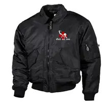 Bestickte Herren CWU Jacke, Schwarz - Gott mit uns, Soldat Vorderseite