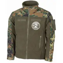 Bestickte Fleecejacke "Combat", flecktarn - Lebensbaum Vorderseite