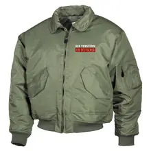 Bestickte Herren CWU Jacke, Oliv - Nix verstehen, ich deutscher - gewählte Variante
