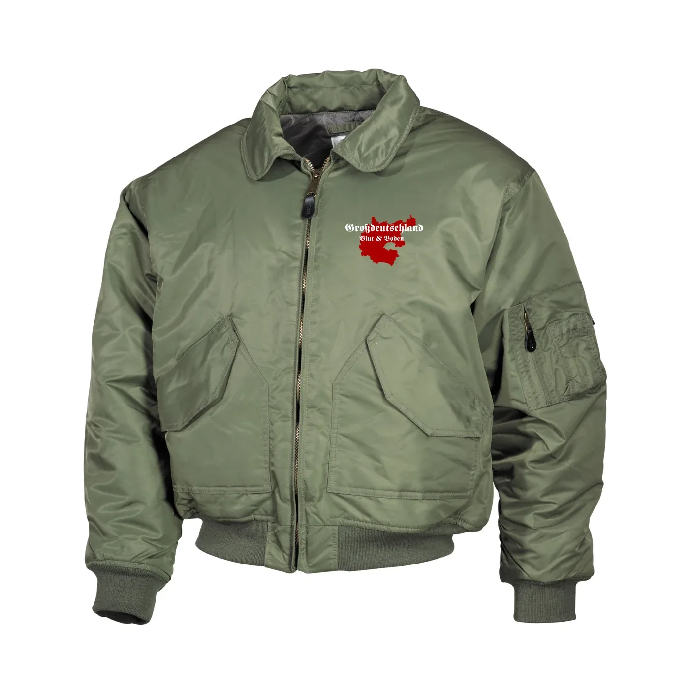 Bestickte Herren CWU Jacke, Oliv - Großdeutschland Blut&Boden