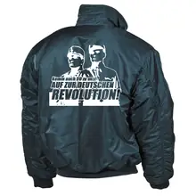 Bestickte Herren CWU Jacke, Navyblau - Komm zur Revolution Rückseite