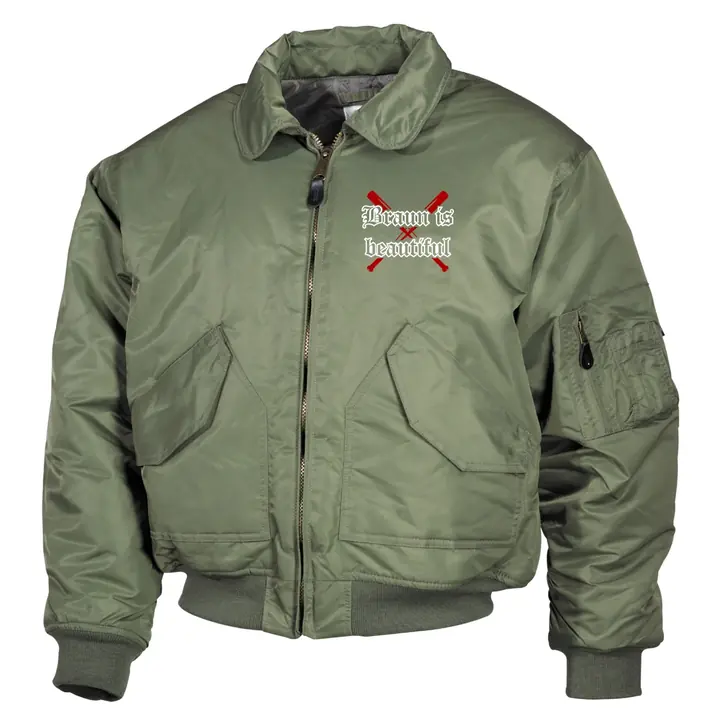 Bestickte Herren CWU Jacke, Oliv - Braun is beautiful