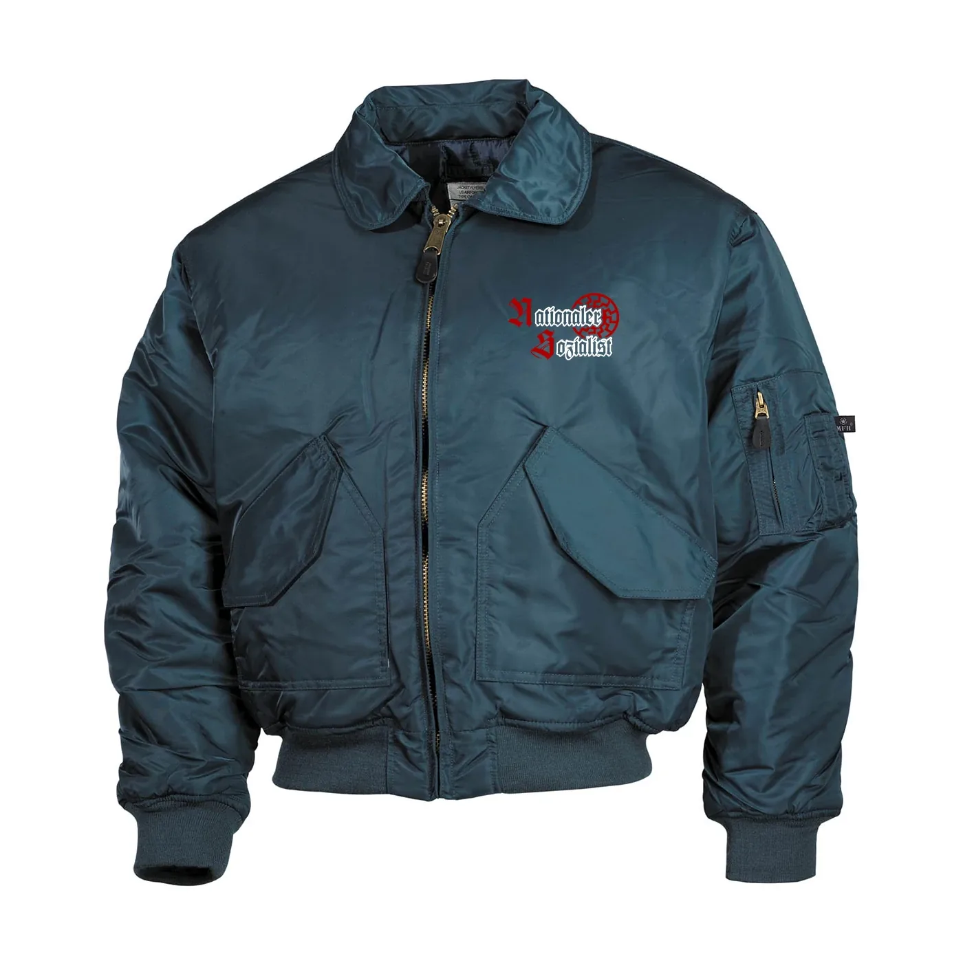 Bestickte Herren CWU Jacke, Navyblau - Nationaler Sozialist