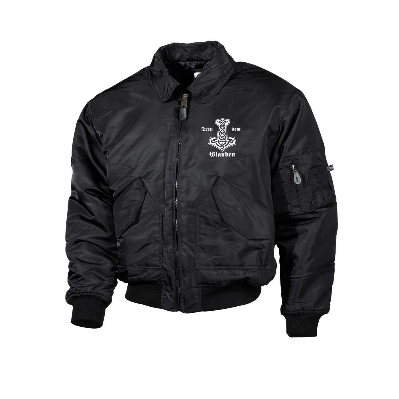 Bestickte Herren CWU Jacke, Schwarz - Treu dem Glauben