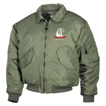 Bestickte Herren CWU Jacke, Oliv - Consdaple, Adlerkopf 1990 Vorderseite