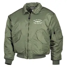Bestickte Herren CWU Jacke, Oliv - Nur der Freiheit gehört unser Leben - gewählte Variante