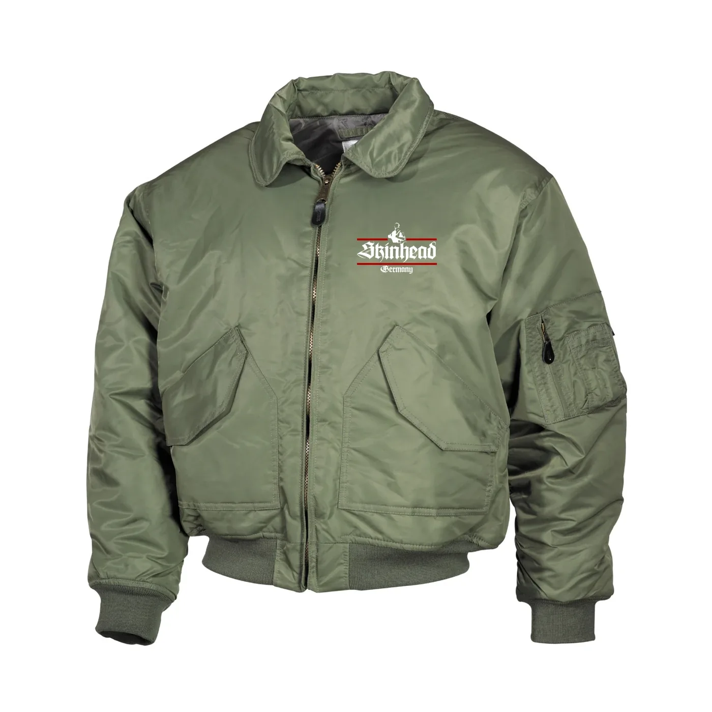 Bestickte Herren CWU Jacke, Oliv - Skinhead Germany