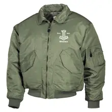 Bestickte Herren CWU Jacke, Oliv - Treu dem Glauben - gewählte Variante