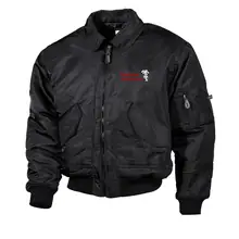 Bestickte Herren CWU Jacke, Schwarz - Deutsches Afrikakorps Vorderseite