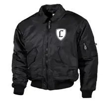 Bestickte Herren CWU Jacke, Schwarz - Landser Deutschland Vorderseite