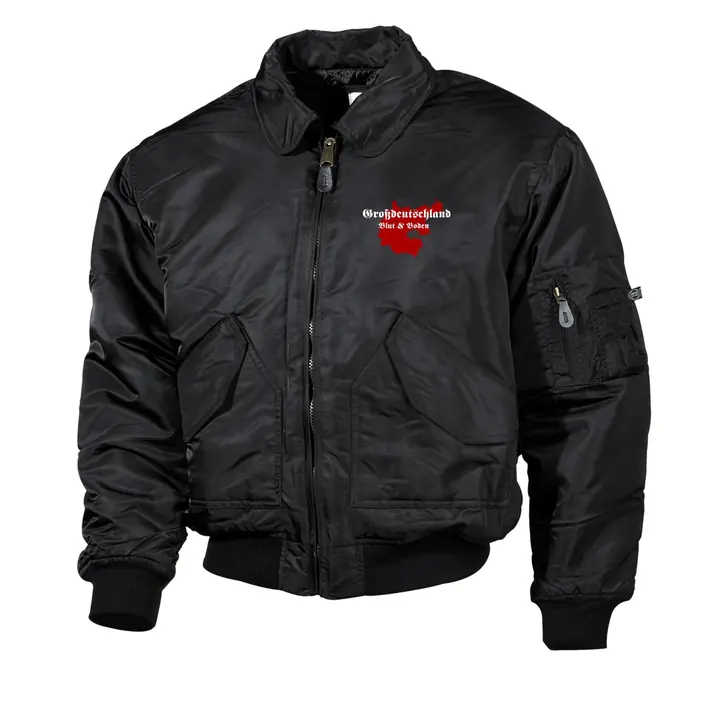 Bestickte Herren CWU Jacke, Schwarz - Großdeutschland Blut&Boden