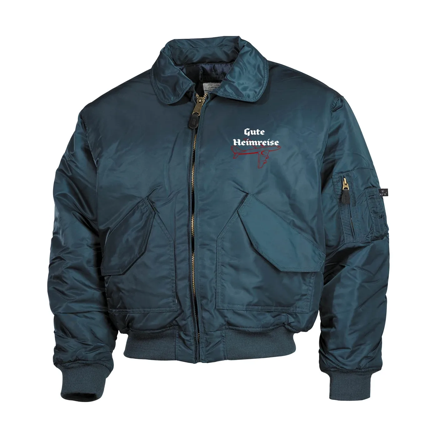 Bestickte Herren CWU Jacke, Navyblau - Gute Heimreise