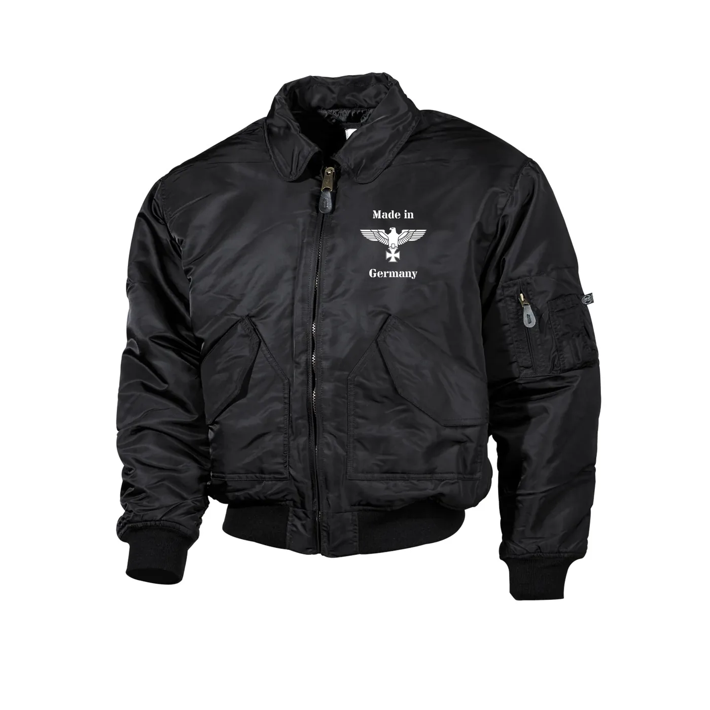 Bestickte Herren CWU Jacke, Schwarz - Made in Germany