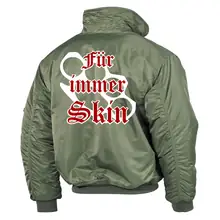 Bestickte Herren CWU Jacke, Oliv - Für immer Skin Rückseite