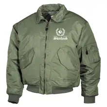 Bestickte Herren CWU Jacke, Oliv - Für immer Skin Vorderseite