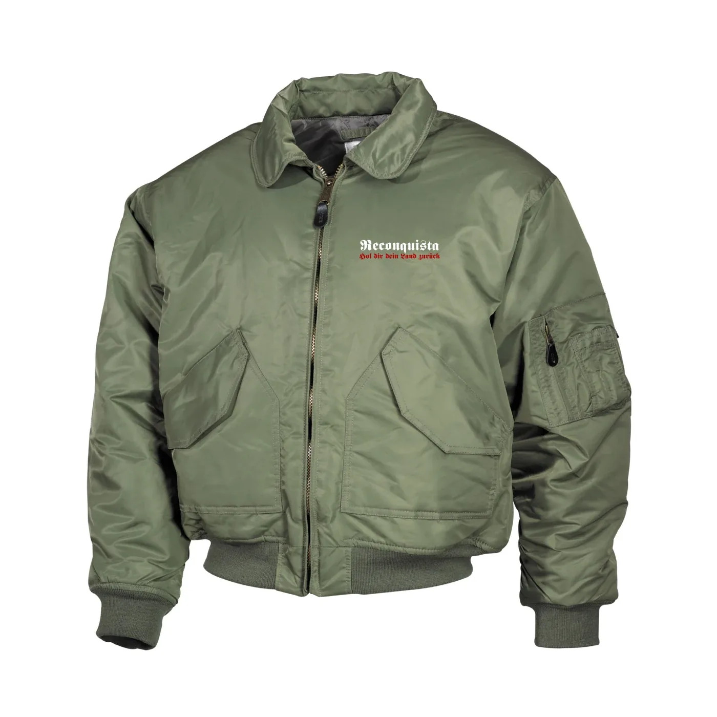Bestickte Herren CWU Jacke, Oliv - Reconquista