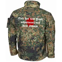 Bestickte Fleecejacke "Combat", flecktarn - Petri Heil Rückseite