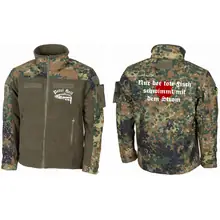 Bestickte Fleecejacke "Combat", flecktarn - Petri Heil Vorder- und Rückseite