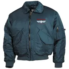Bestickte Herren CWU Jacke, Navyblau - Widerstand, wer nicht kämpft hat verloren - gewählte Variante