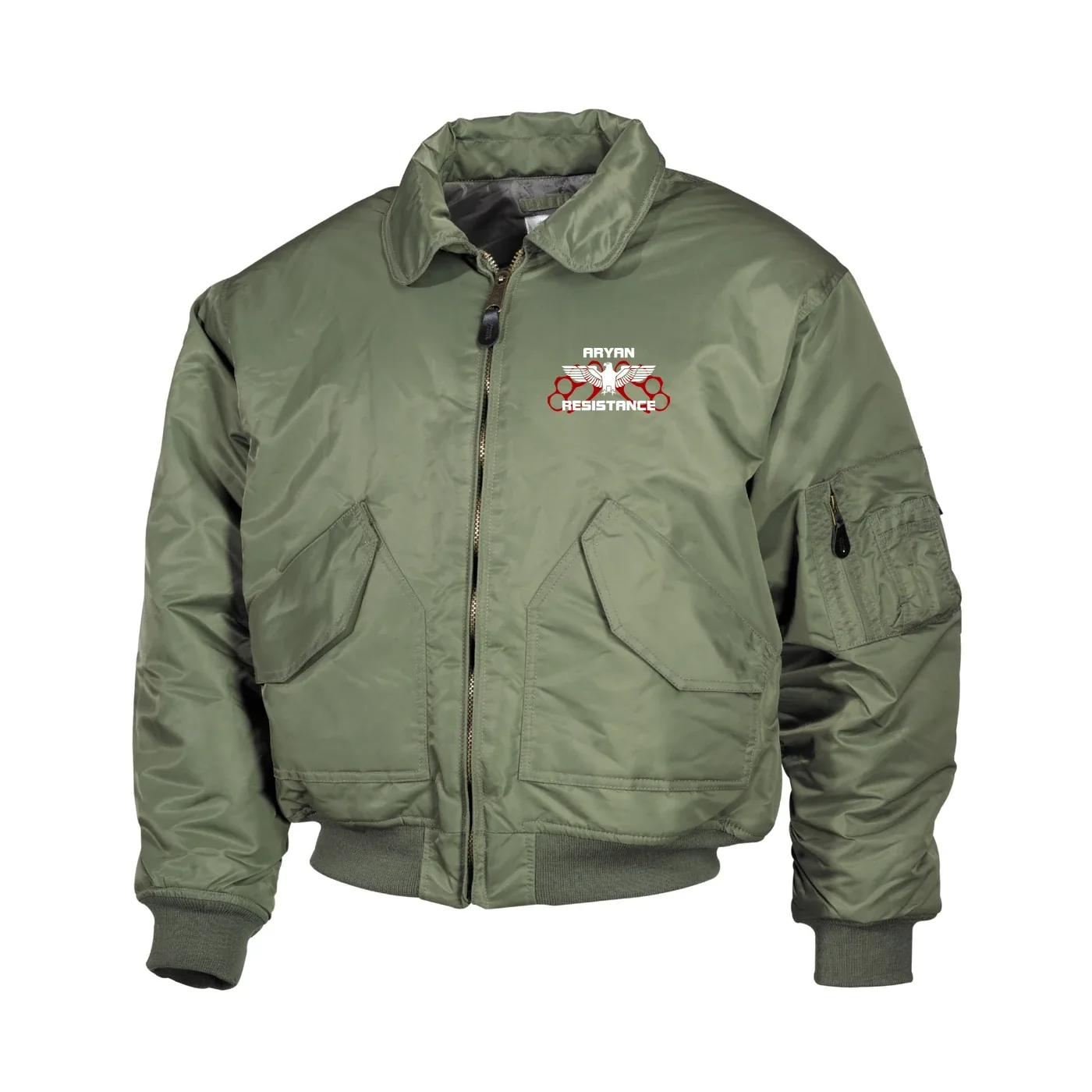 Bestickte Herren CWU Jacke, Oliv - Aryan Resistance