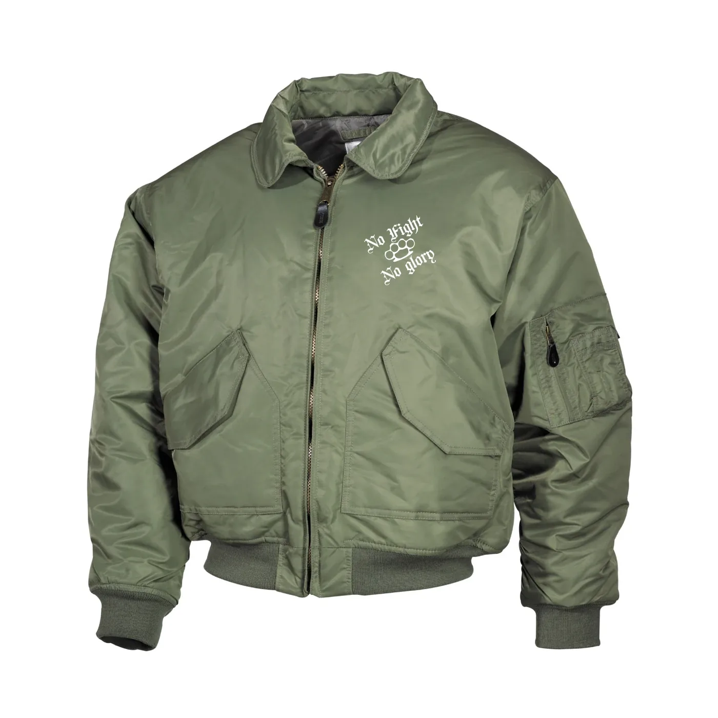 Bestickte Herren CWU Jacke, Oliv - Life is Pain