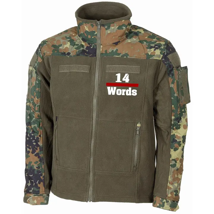 Bestickte Fleecejacke "Combat", flecktarn - 14 Words