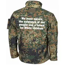 Bestickte Fleecejacke "Combat", flecktarn - 14 Words Rückseite