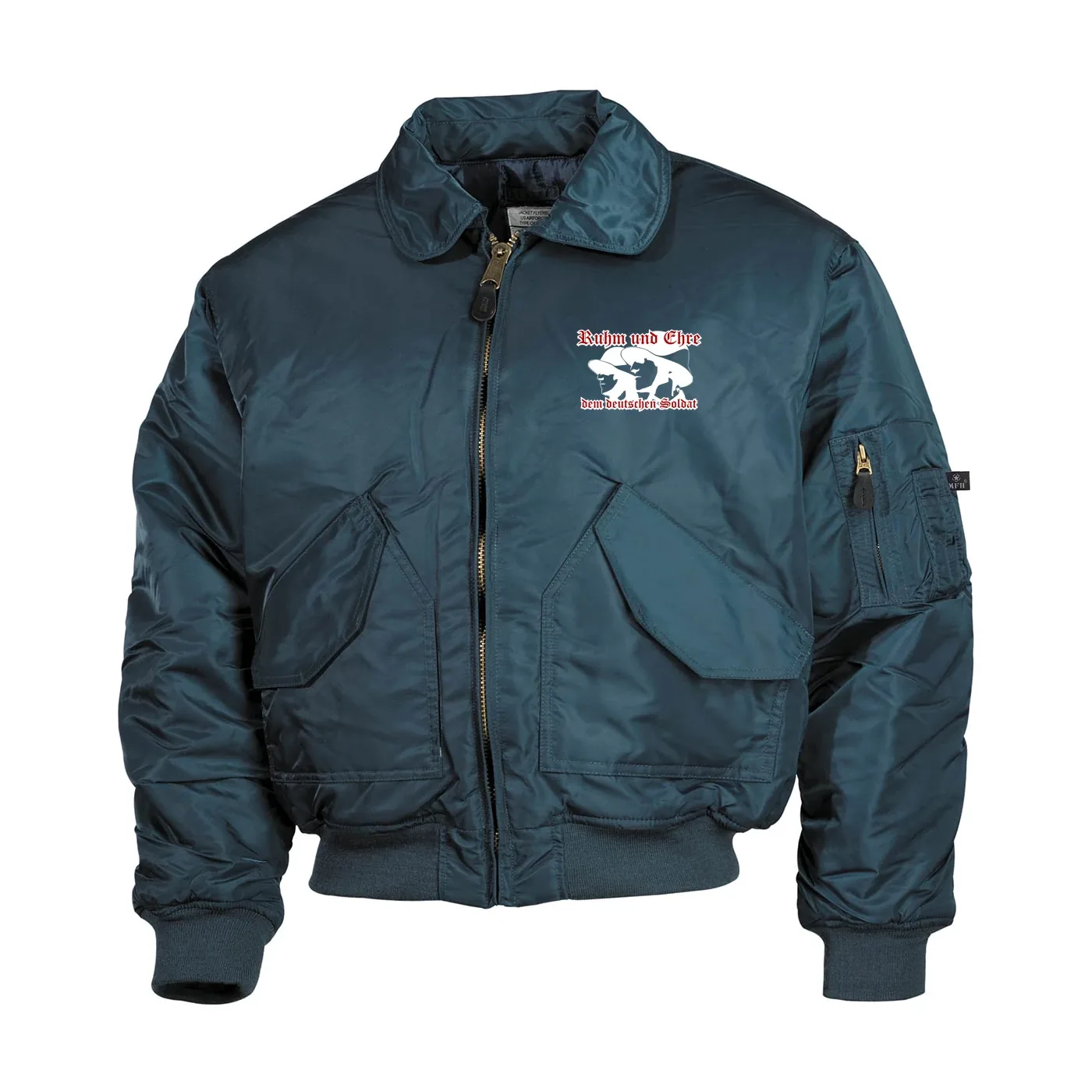 Bestickte Herren CWU Jacke, Navyblau - Ruhm und Ehre dem deutschen Soldat