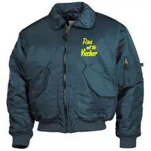 Bestickte Herren CWU Jacke, Navyblau - Raus mit die Viecher Vorderseite