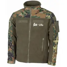 Bestickte Fleecejacke "Combat", flecktarn - Fuck 86a Vorderseite