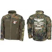 Bestickte Fleecejacke "Combat", flecktarn - Aus liebe zur Heimat Vorder- und Rückseite
