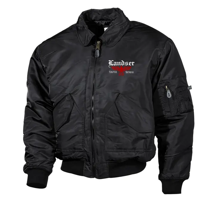 Bestickte Herren CWU Jacke, Schwarz - Landser, Adler 88
