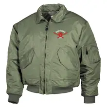 Bestickte Herren CWU Jacke, Oliv - Ostdeutschland, ACAB Vorderseite