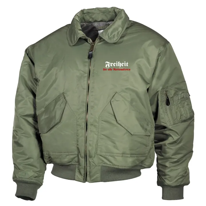 Bestickte Herren CWU Jacke, Oliv - Freiheit