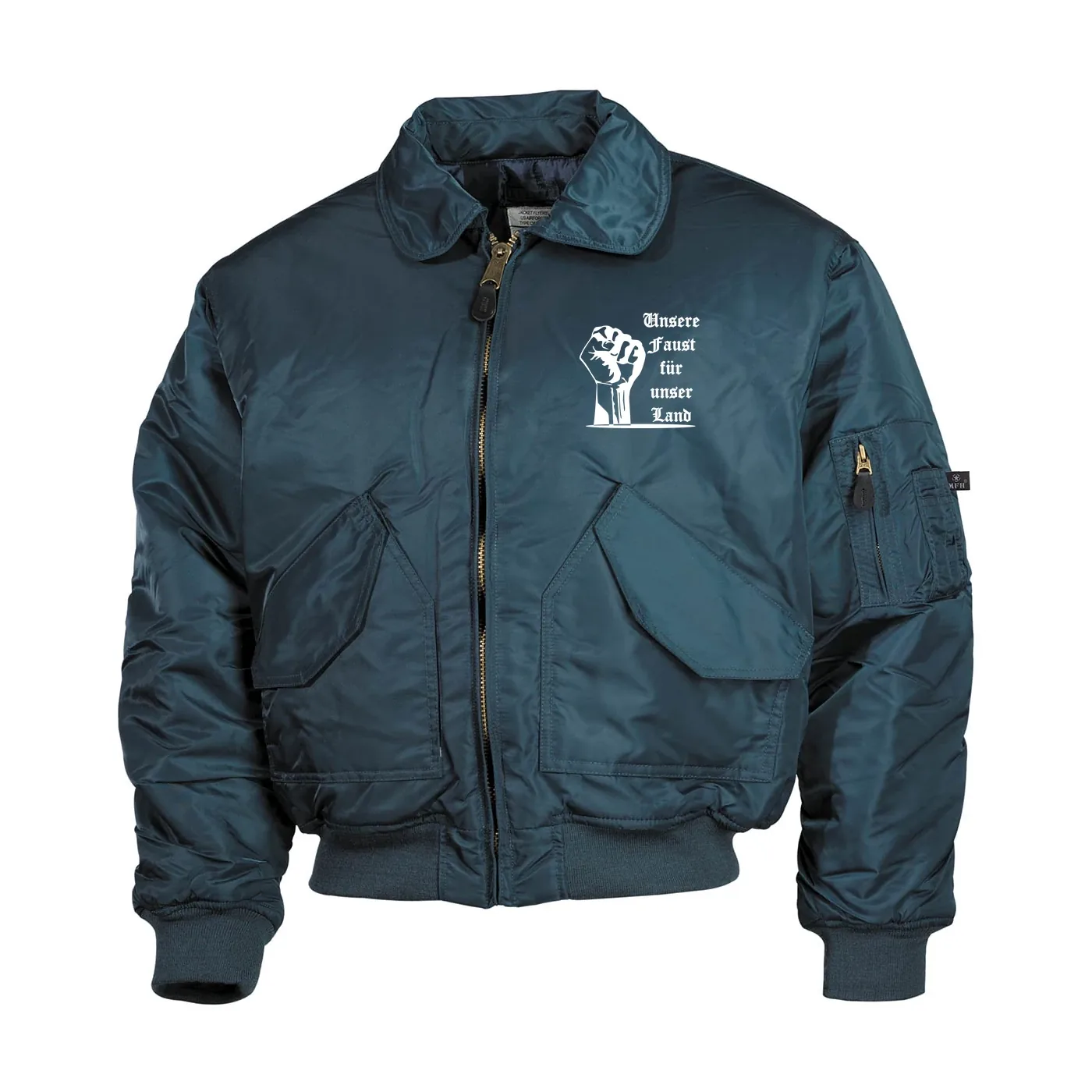 Bestickte Herren CWU Jacke, Navyblau - Unsere Faust für unser Land
