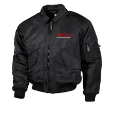 Bestickte Herren CWU Jacke, Schwarz - Nicht an Zuwanderung interessiert, Fahne Vorderseite