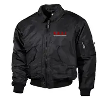 Bestickte Herren CWU Jacke, Schwarz - Nicht an Zuwanderung interessiert, Fahne - gewählte Variante