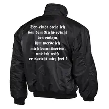Bestickte Herren CWU Jacke, Schwarz - Rudolf Hess Rückseite