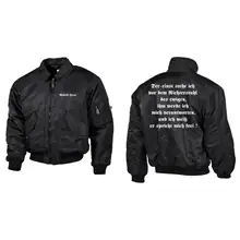 Bestickte Herren CWU Jacke, Schwarz - Rudolf Hess Vorder- und Rückseite