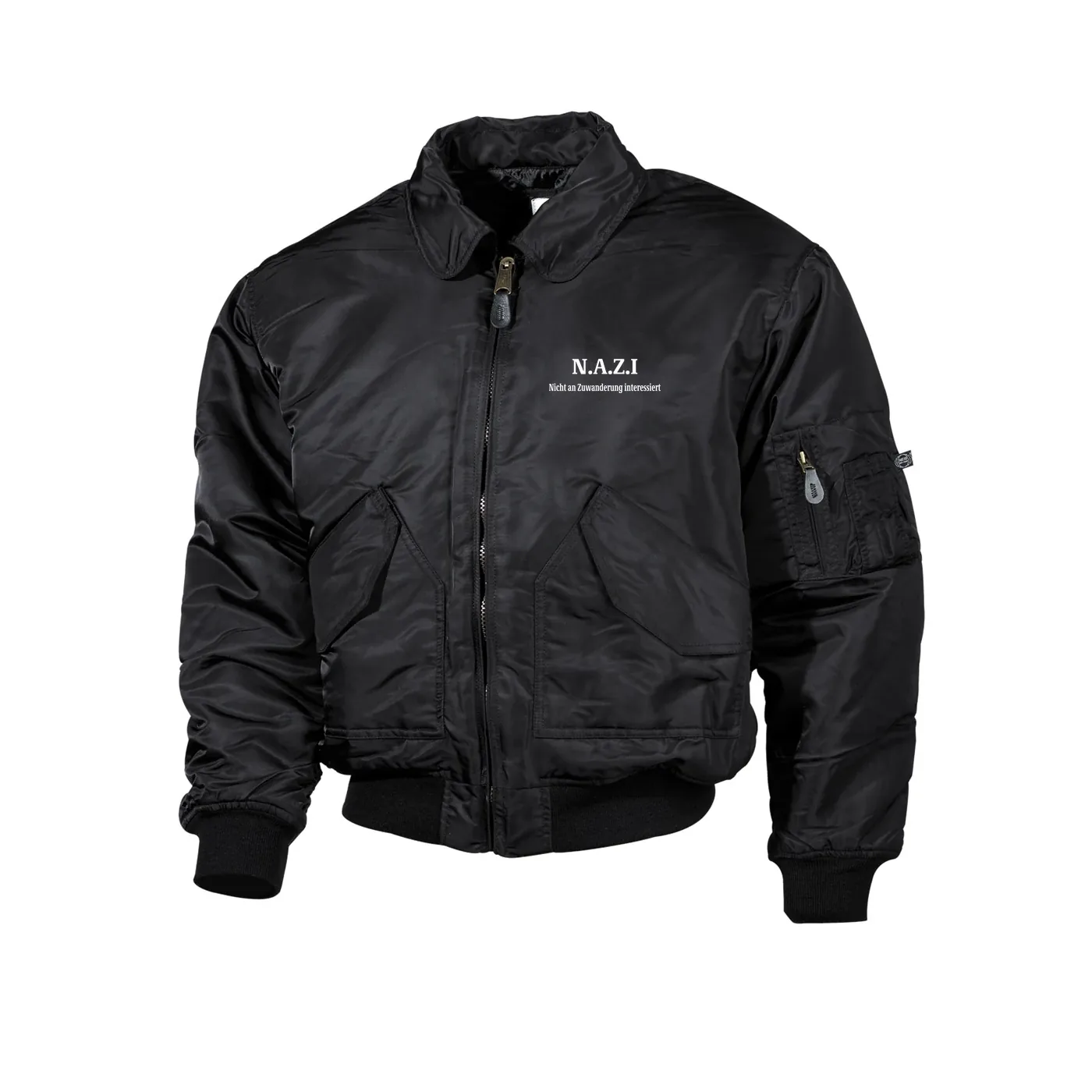 Bestickte Herren CWU Jacke, Schwarz - Nazi nicht an Zuwanderung interessiert