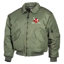 Bestickte Herren CWU Jacke, Oliv - Gott mit uns, Soldat Vorderseite