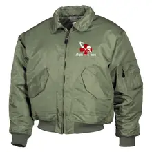 Bestickte Herren CWU Jacke, Oliv - Gott mit uns, Soldat - gewählte Variante