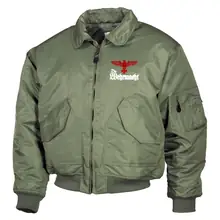 Bestickte Herren CWU Jacke, Oliv - Die Wehrmacht Vorderseite