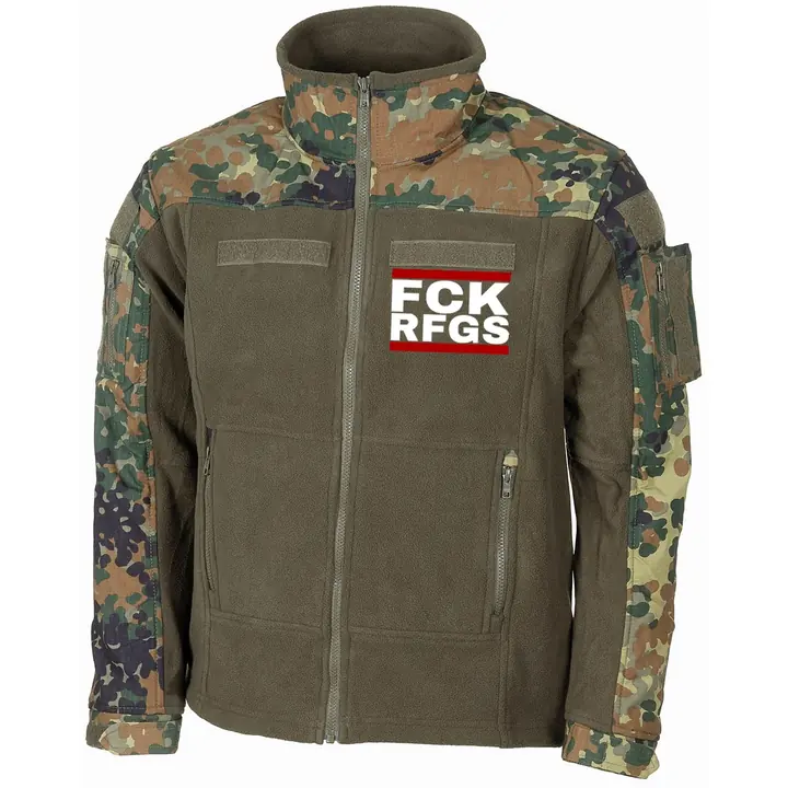 Bestickte Fleecejacke "Combat", flecktarn - FCK RFGS