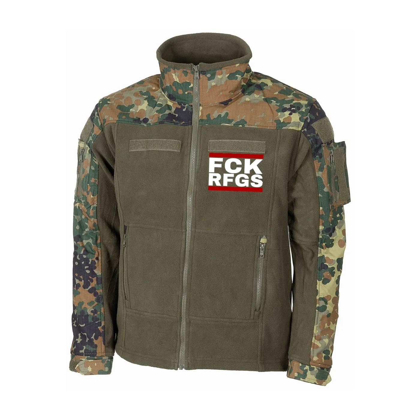 Bestickte Fleecejacke "Combat", flecktarn - FCK RFGS